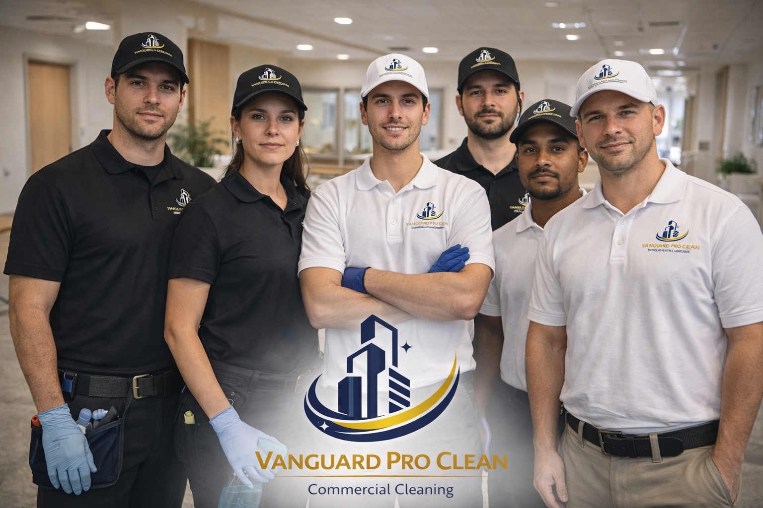 Professional commercial cleaning team